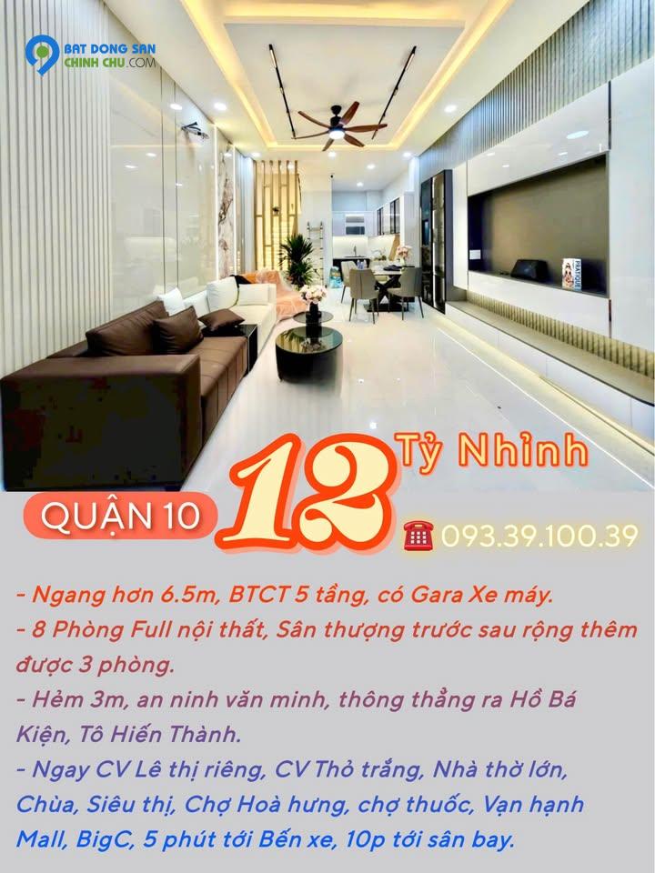 Bán nhà Quận 10, Hẻm xe hơi, 4 tầng BTCT: chỉ từ 2 tỷ. Tin thật, hình thật, xem nhà, chốt sổ. Mr.Hoàng Vũ: 0933910039