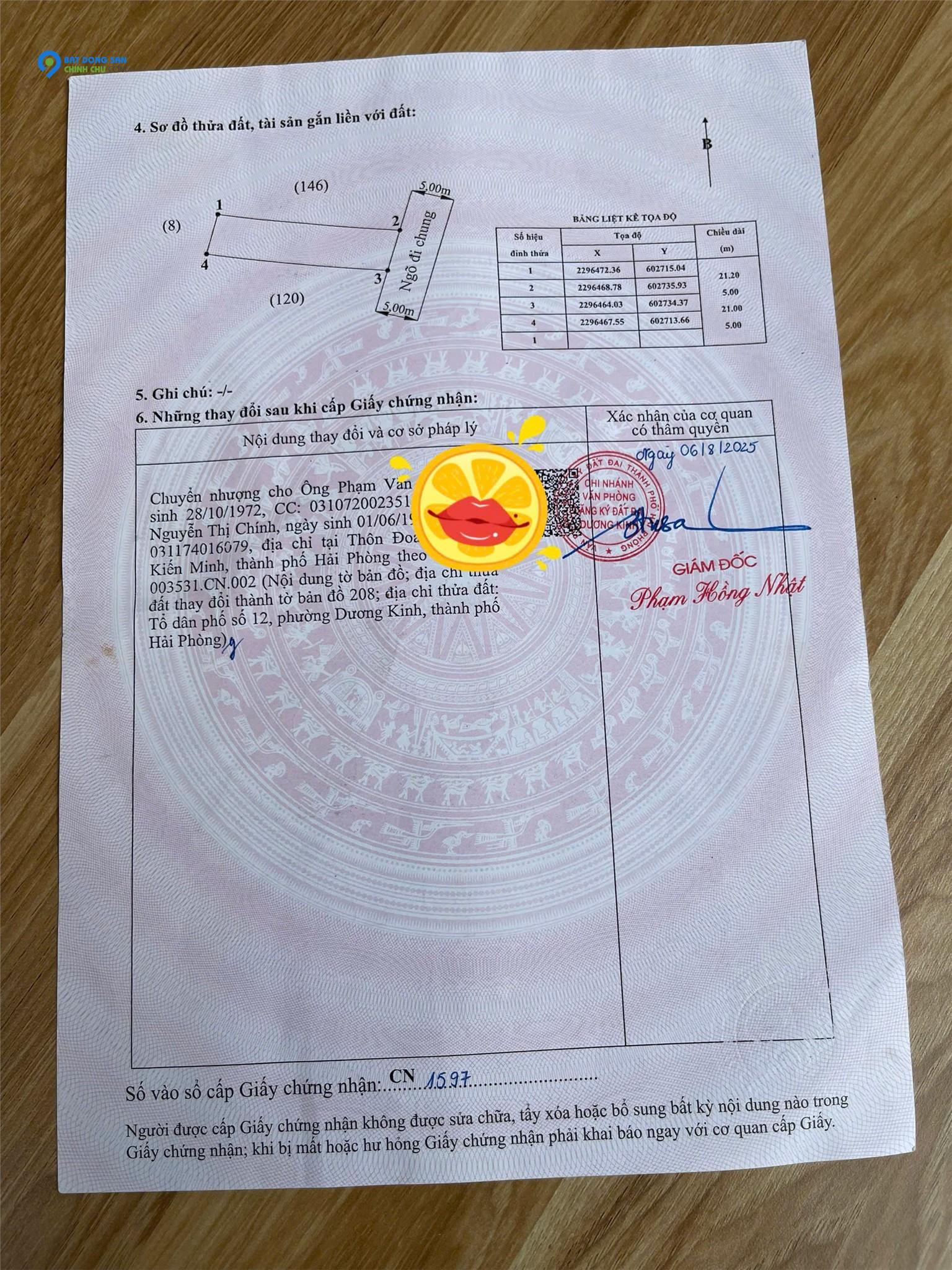 1.3xx tỷ 104m2 Hòa Nghĩa Dương Kinh Zalo 0567222555