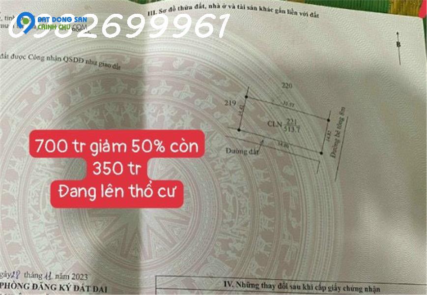 700 triệu giờ chỉ bán 350 triệu sát bên ủy ban xã phú xuân krong năng,sổ riêng