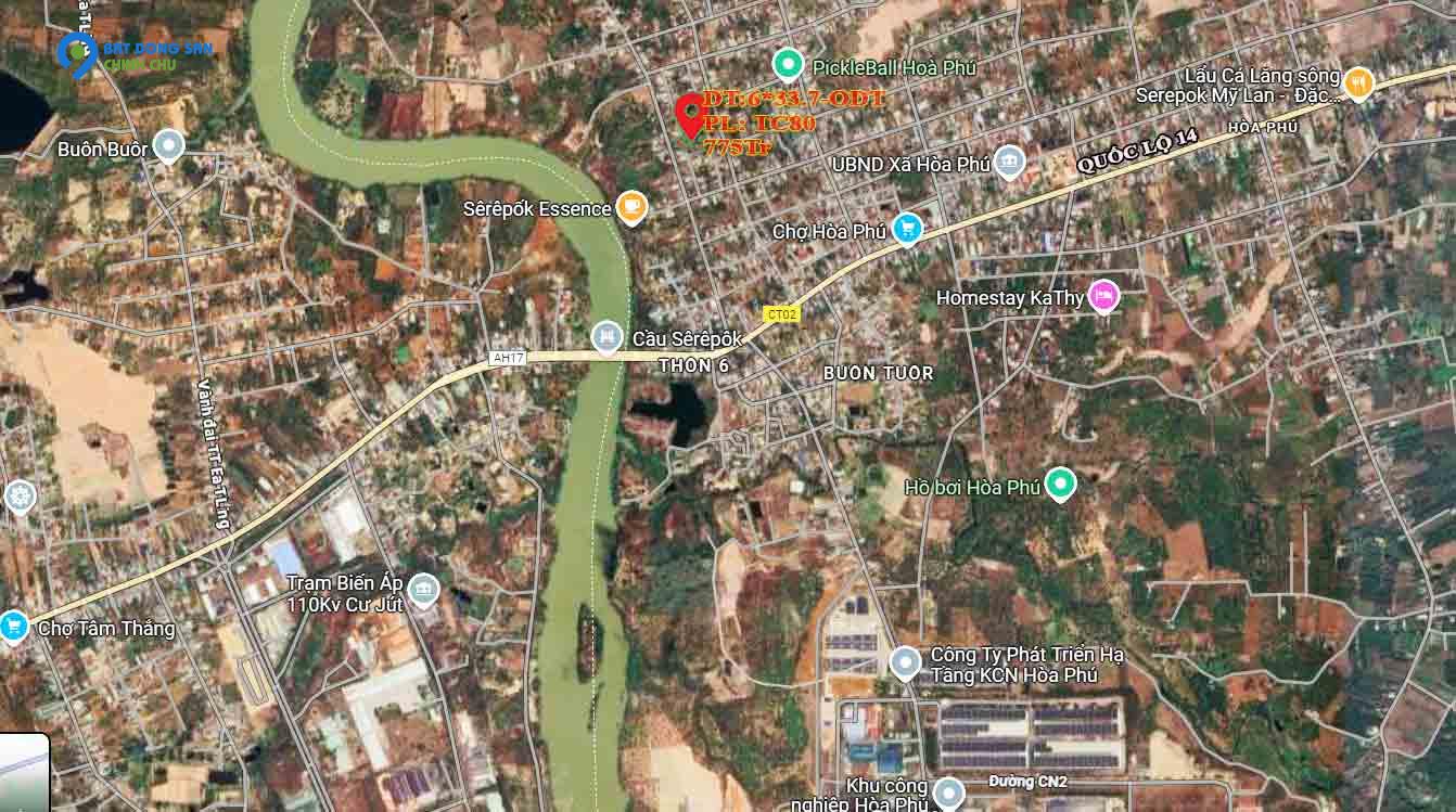 BÁN LÔ ĐẤT HẺM CÁCH QUÓC LỘ 14 CHỈ 500M, BUÔN MA THUỘT, ĐỐI DIỆN KCN HOÀ PHÚ, CHỈ 775TRIỆU