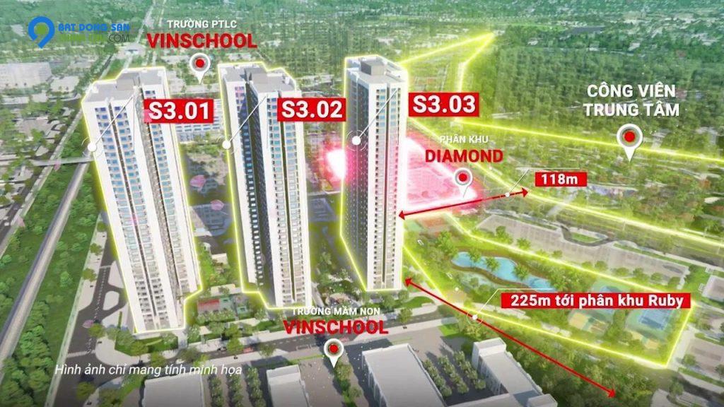 Bán căn 15 S302 64m2 ĐN ĐB Vinhomes Smart City giá 2,65 tỷ