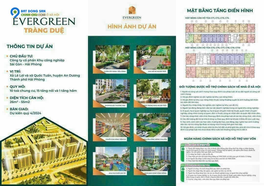 Bán căn hộ chung cư 2 ngủ tại KĐT Evergreen Tràng Duệ, An Dương giá chỉ 4xx tr