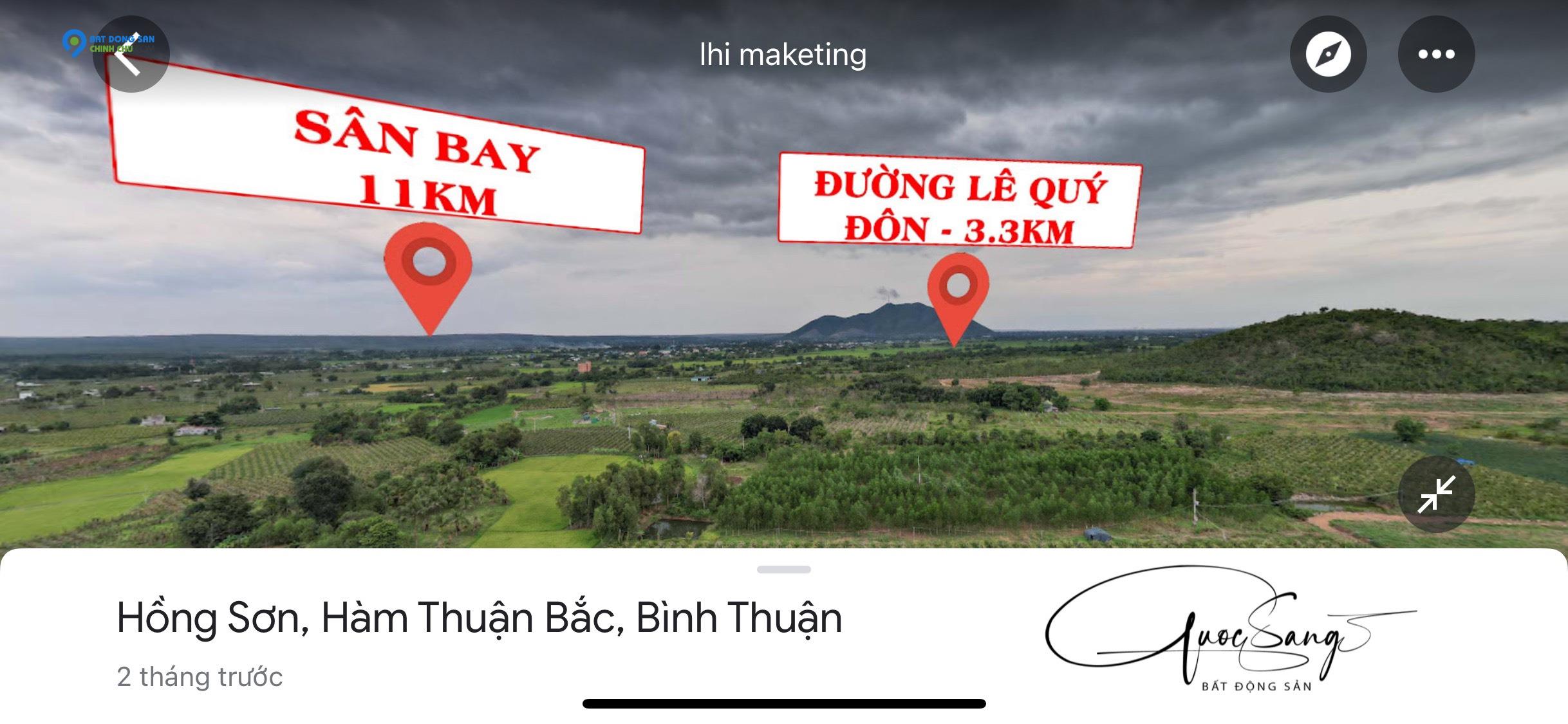 Bán đất chính chủ  Tọa lạc tại Hồng Sơn, Hàm Thuận Bắc, Bình Thuận.