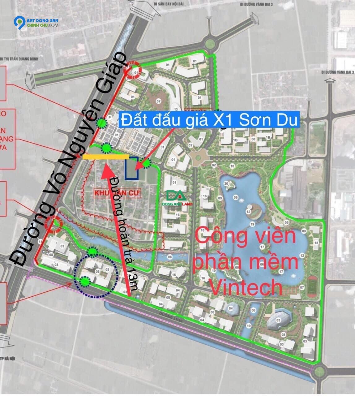 Bán đất đấu giá X1 Sơn Du cạnh đường Võ Nguyên Giap  giá rẻ nhất năm 2023