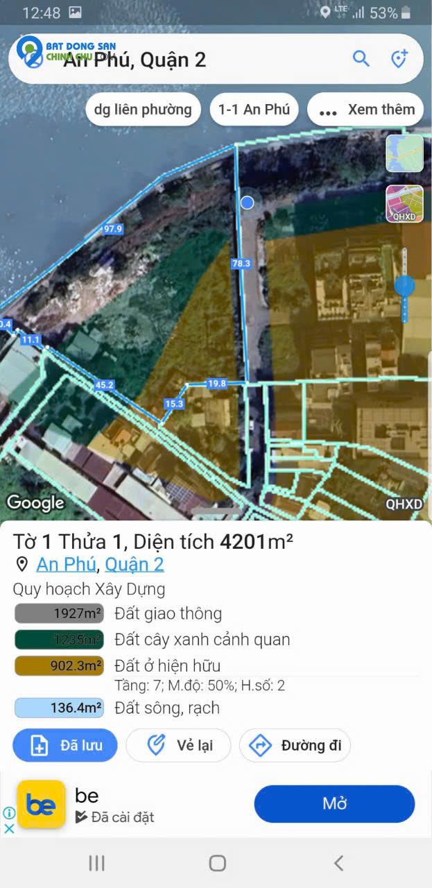 Bán đất thổ cư 3400m², Q.2, An Phú, 195 tỷ, sổ đỏ