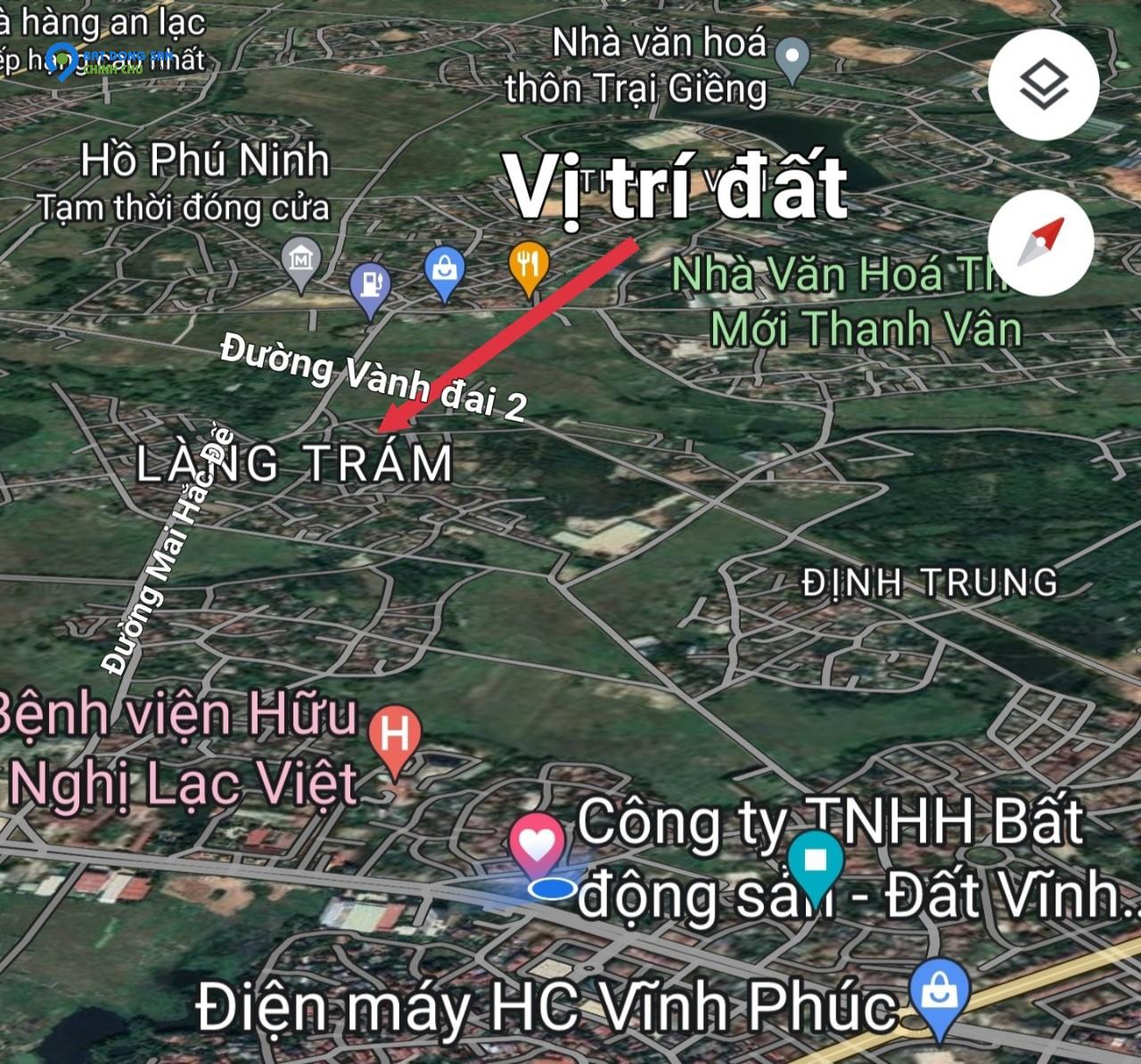 Bán đất xóm Chám, Định Trung, Vĩnh Yên giá 1,3 tỷ