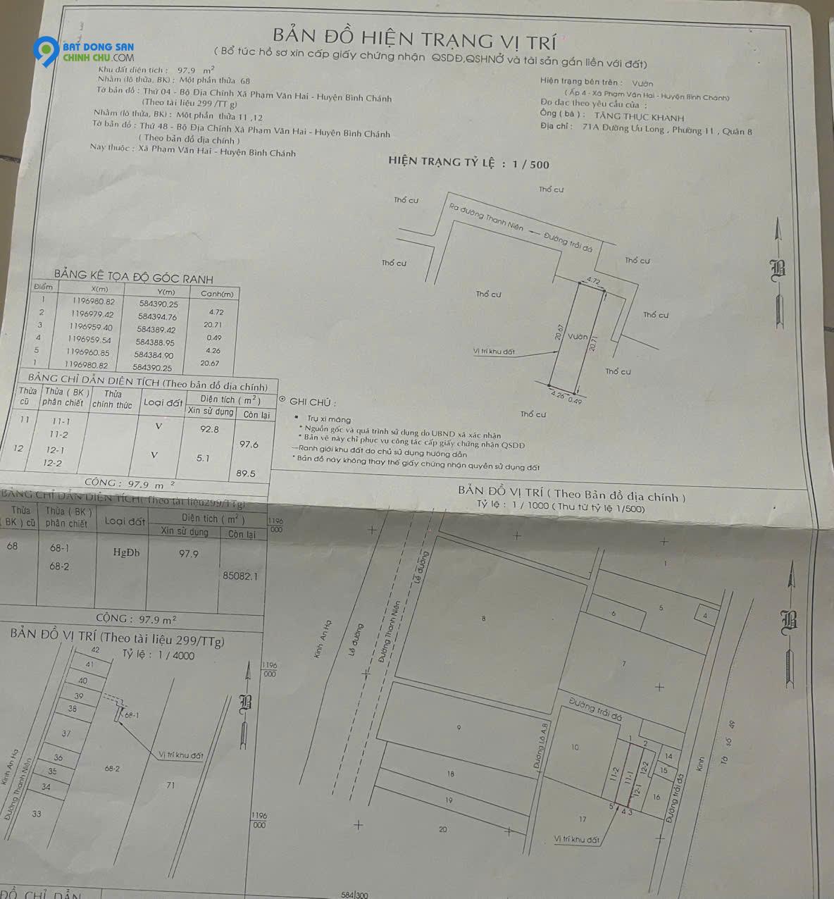Bán gấp đất nền 200m2 gần chợ Cầu Xáng xã Phạm Văn Hai, Bình Chánh giá rẻ