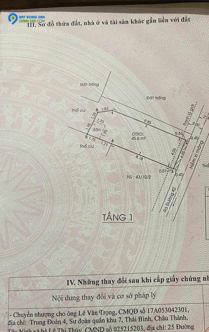 Bán nhà 49m2 1lầu giá công nhân hơn 2tỷ đường Tam Bình Hiệp Bình Chánh