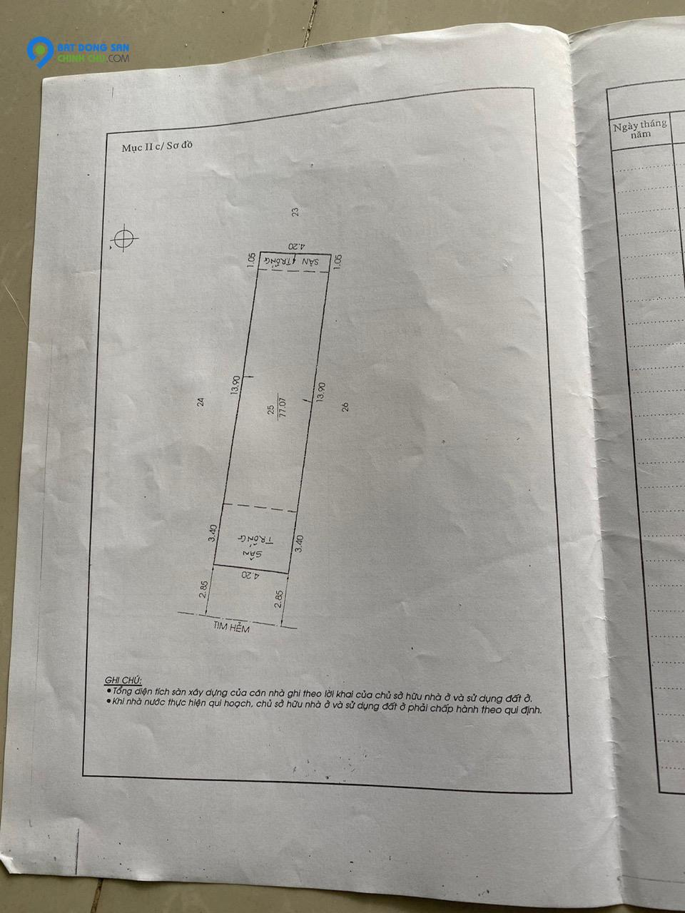 Bán nhà ngay chợ vải Phú Thọ Hòa 80m2 2 tấm hẻm 6m cho thuê 12tr.