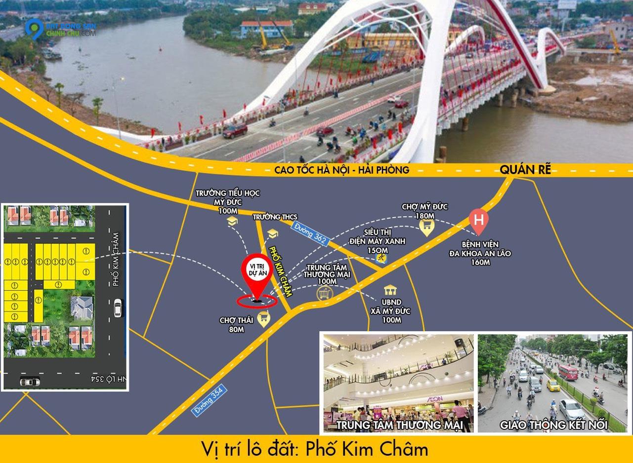 Bán nhanh lô đất phố Kim Châm trục đường kết nối DT 354 và 362 Hải Phòng