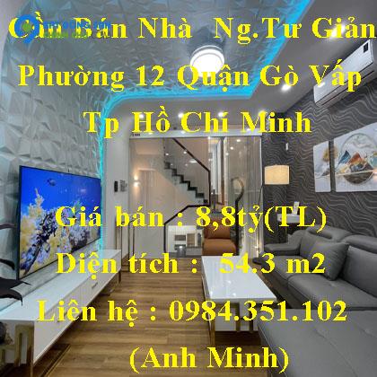 Cần Bán Nhà Đường Nguyễn Tư Giản Phường 12 Quận Gò Vấp Tp Hồ Chí Minh