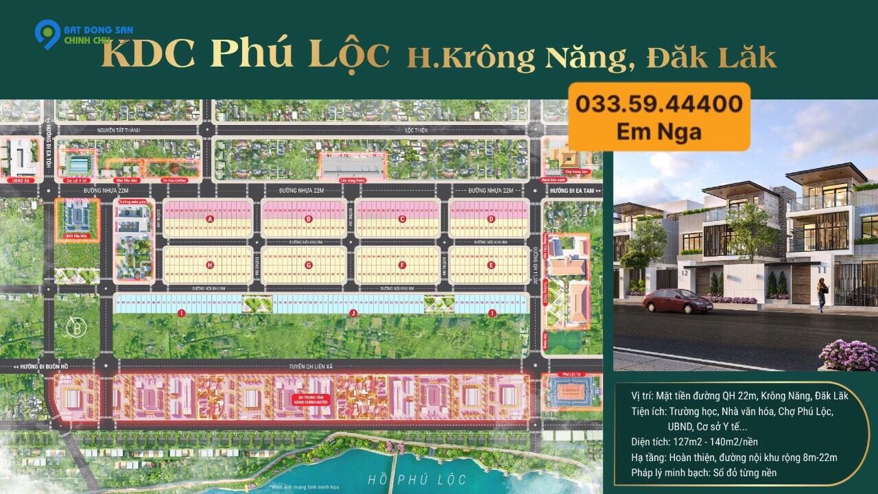Cần bán đất nền sát Trung Tâm hành chính cách chợ Phú Lộc Krông Năng 100m
