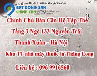 Chính Chủ Cần Bán Căn Hộ Tập Thể Tầng 3 Ngõ 133 Nguyễn Trãi, Quận Thanh Xuân
