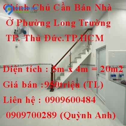 Chính Chủ Cần Bán Nhà Ở Phường Long Trường - TP. Thủ Đức