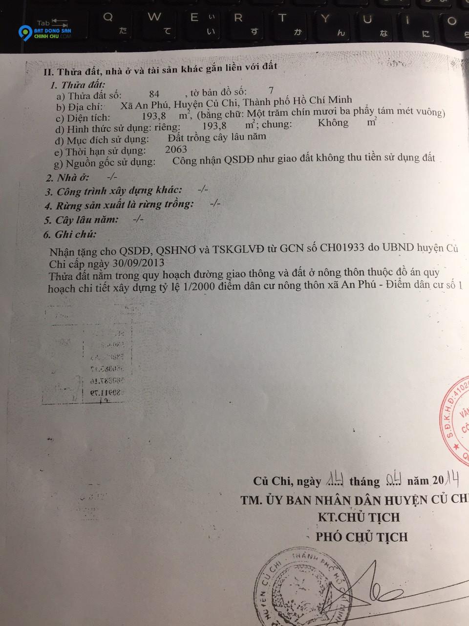 Chính chủ cần bán 2 lô đất mặt tiền đường nhựa Xã An Phú, Huyện Củ Chi