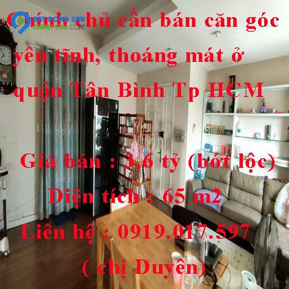 Chính chủ cần bán căn góc yên tĩnh, thoáng mát ở quận Tân Bình Tp HCM