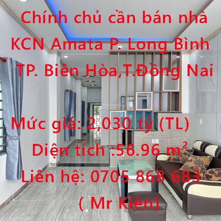 Chính chủ cần bán nhà sổ hồng riêng ngay KCN Amata Biên Hòa, Đồng Nai