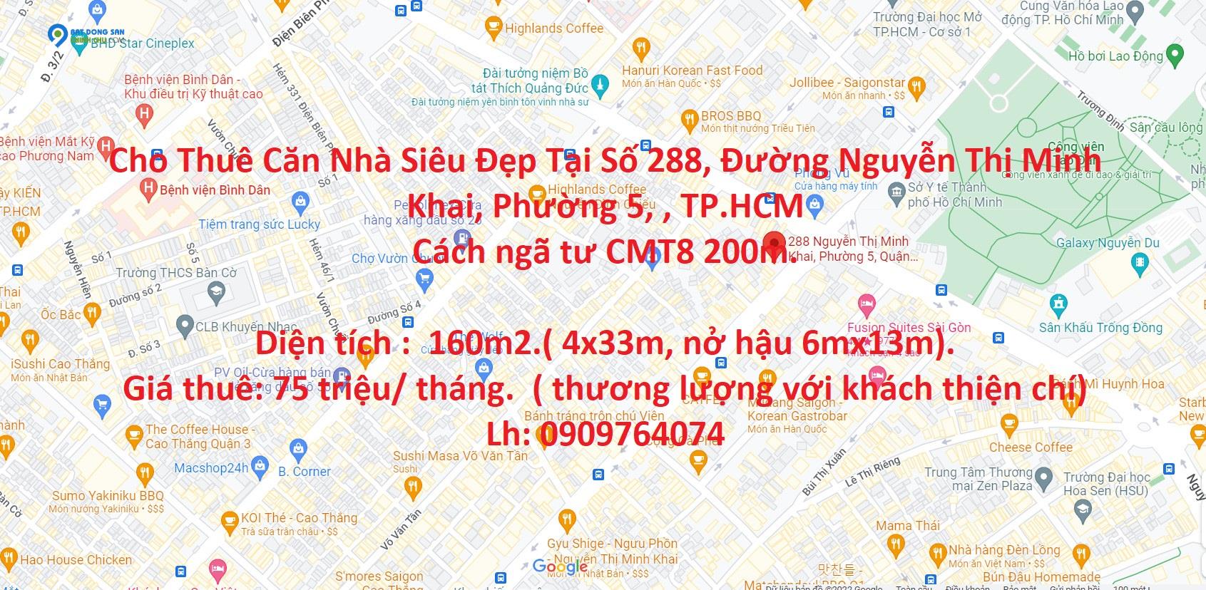 Cho Thuê Căn Nhà Siêu Đẹp Tại Quận 3 TPHCM.