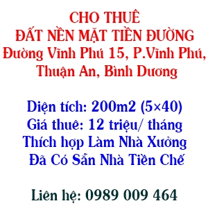 Cho Thuê Đất Nền Mặt Tiền Đường Làm Nhà Xưởng Đã Có Sẵn Nhà Tiền Chế