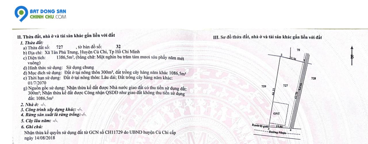 Cơ Hội Sở Hữu Lô Đất Thổ Cư Nở Hậu, Vị Trí Vàng Tại Tân Phú Trung, Củ Chi, TP.HCM