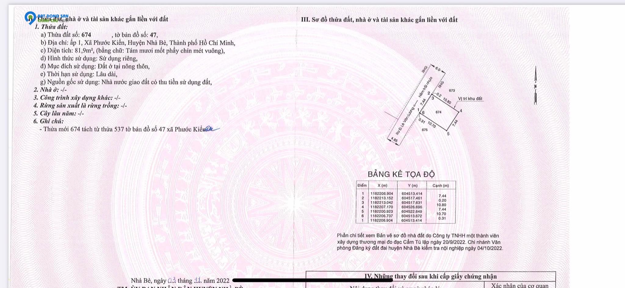 Hot! Hàng F0 sổ cá nhân hẻm 1419 Lê Văn Lương, Phước Kiển Nhà Bè, 80m2 giá 4 tỷ/nền SHR