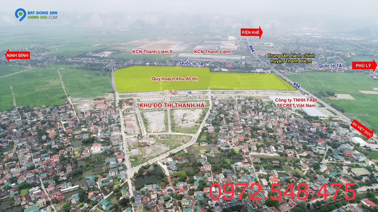 KĐT Thanh Hà cạnh KCN Thanh Liêm 293ha. Hoàn thiện hạ tầng - Sổ đỏ từng lô