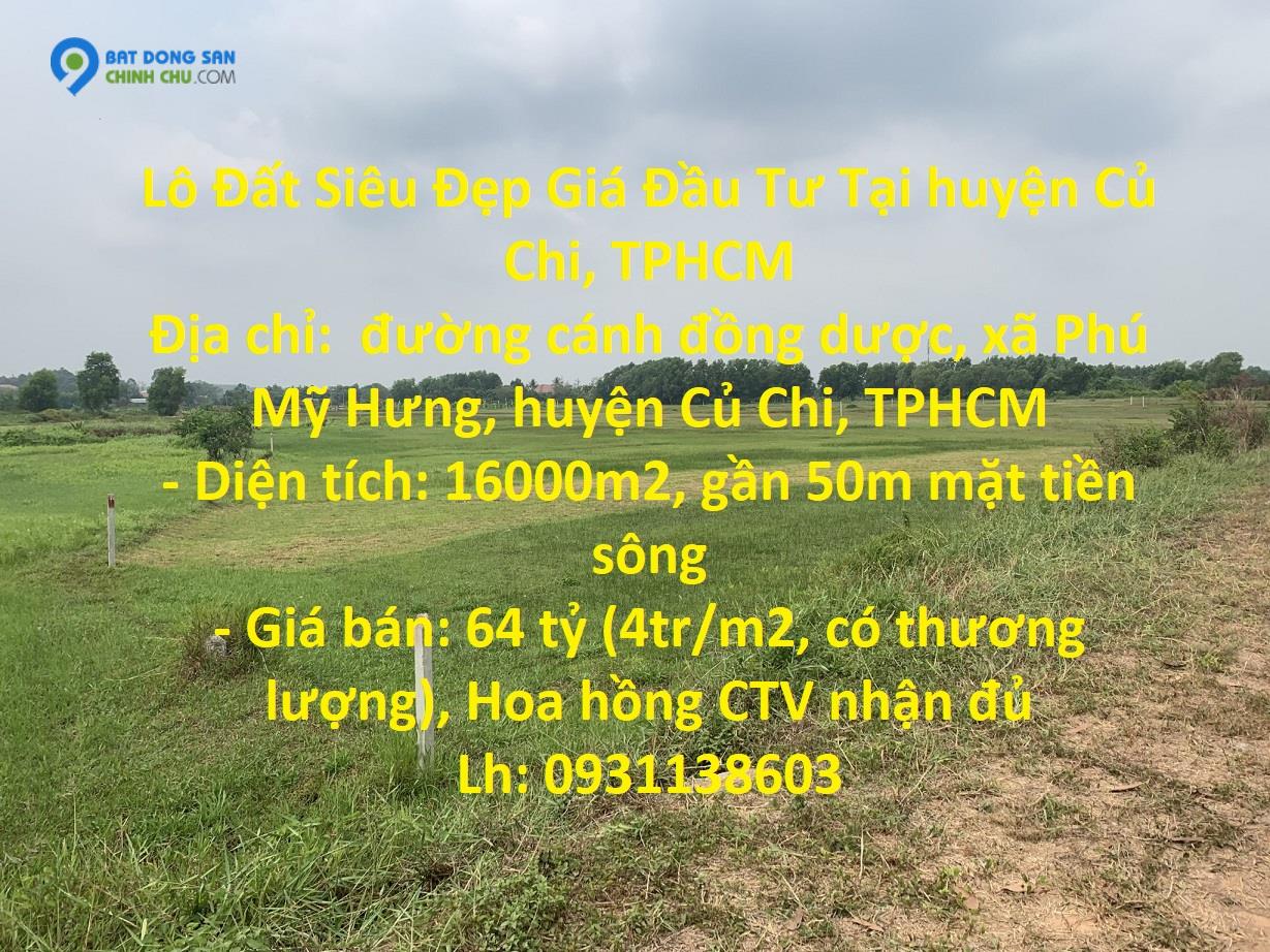 Lô Đất Siêu Đẹp Giá Đầu Tư Tại huyện Củ Chi, TPHCM