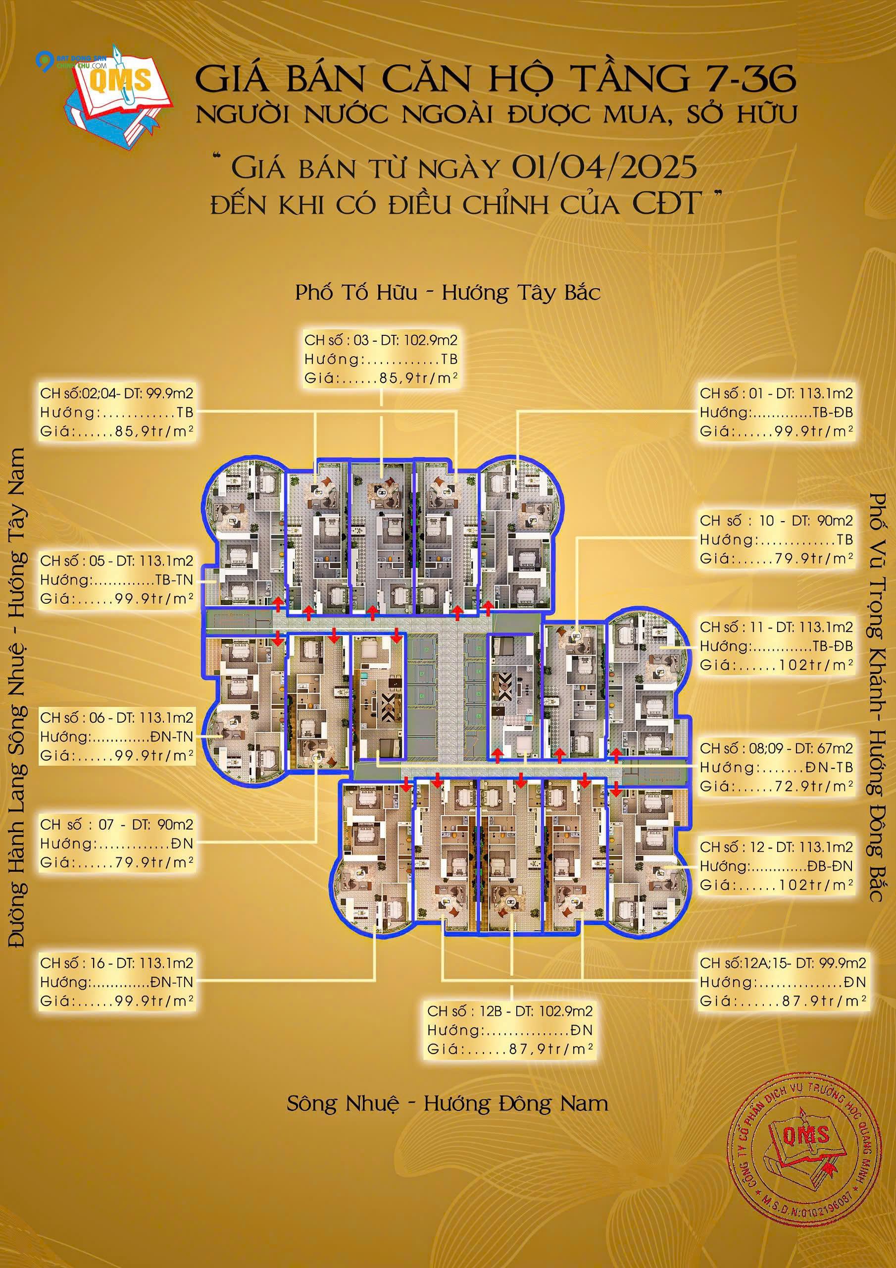 Mở bán căn hộ cao cấp tại chung cư QMS TOP TOWER - TÓ HỮU