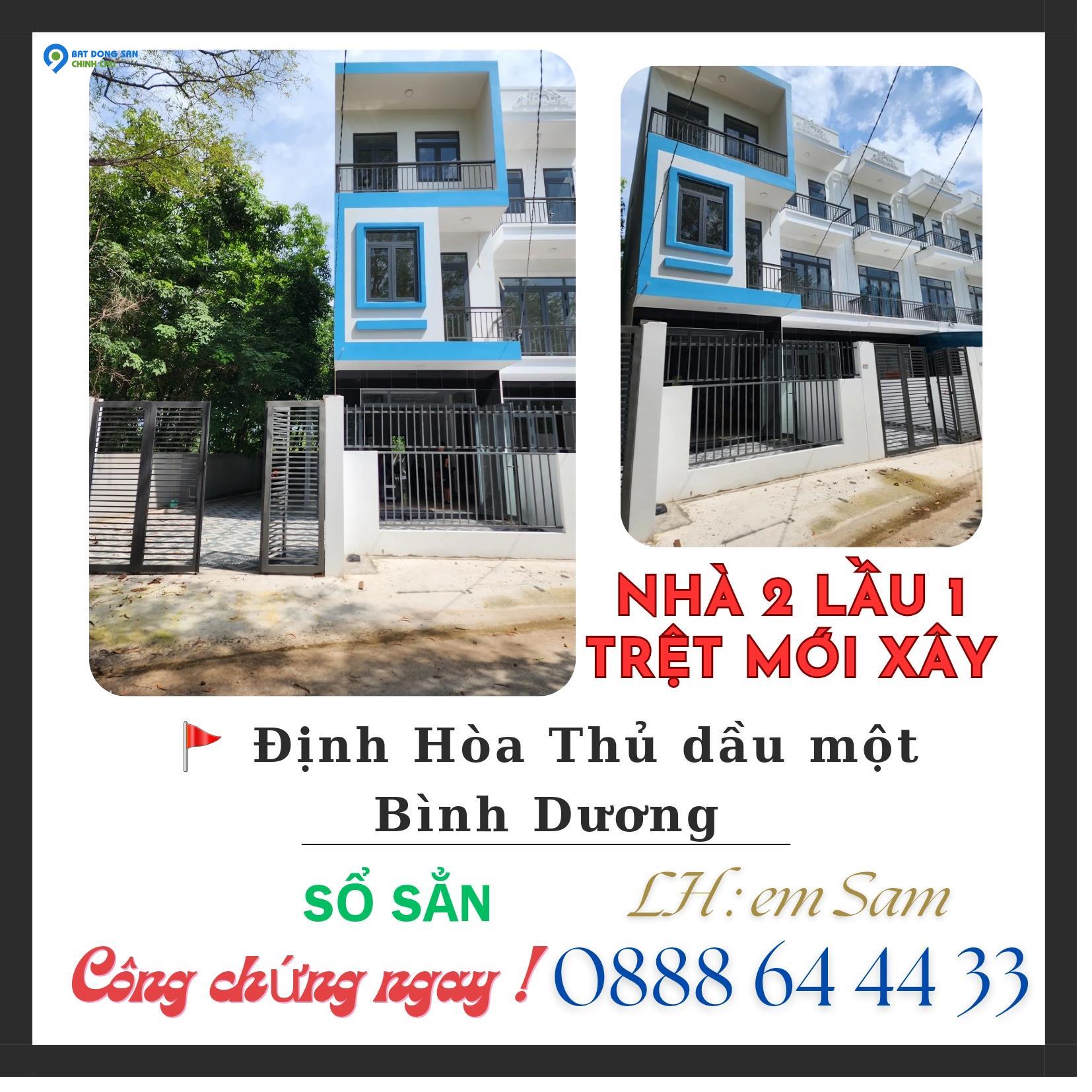 NHÀ MỚI XÂY 2 LẦU 1 TRỆT ĐỊNH HOÀ BÌNH DƯƠNG GẦN BV 1500 GIƯỜNG Khu Đông dân cư