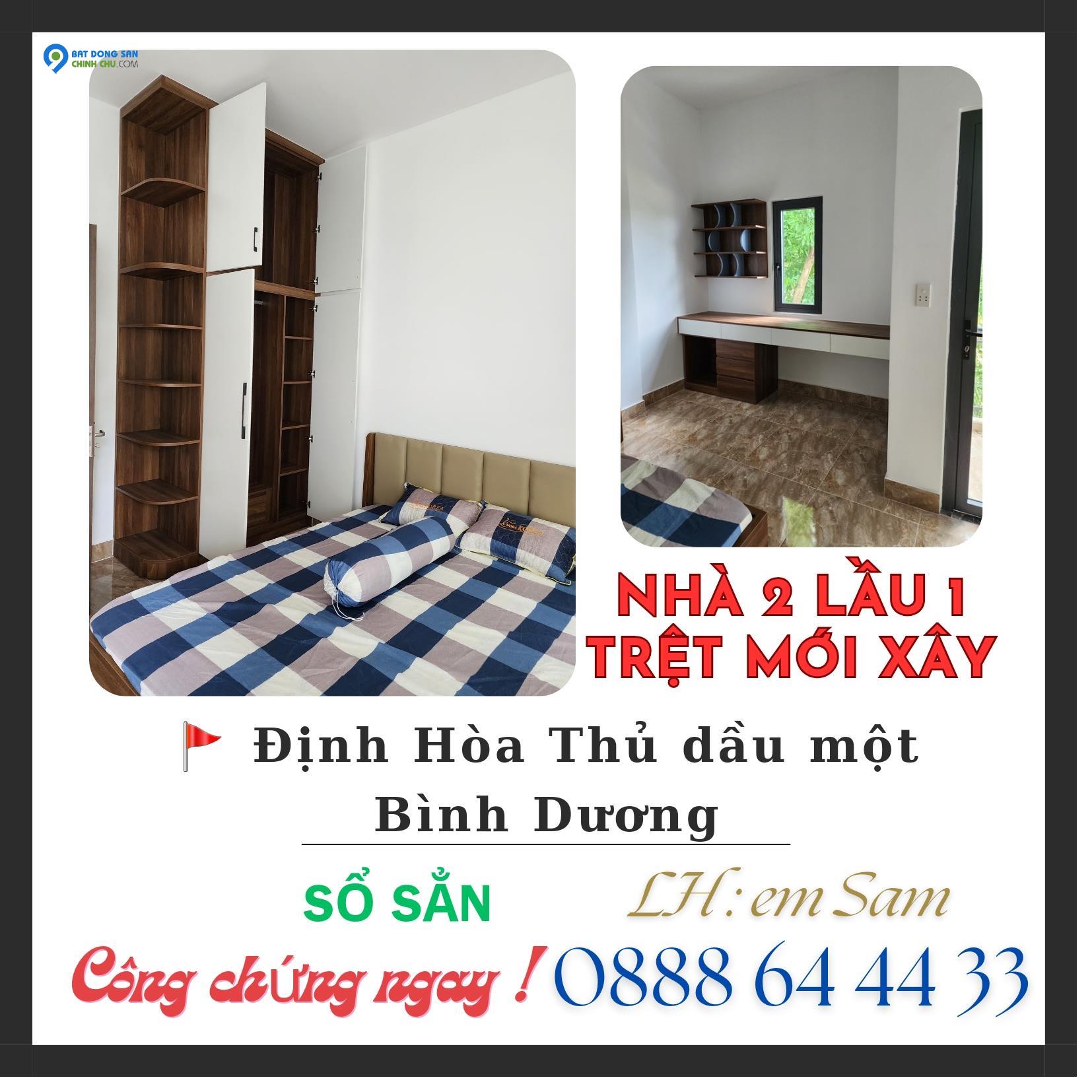 NHÀ MỚI XÂY 2 LẦU 1 TRỆT ĐỊNH HOÀ BÌNH DƯƠNG GẦN BV 1500 GIƯỜNG Khu Đông dân cư