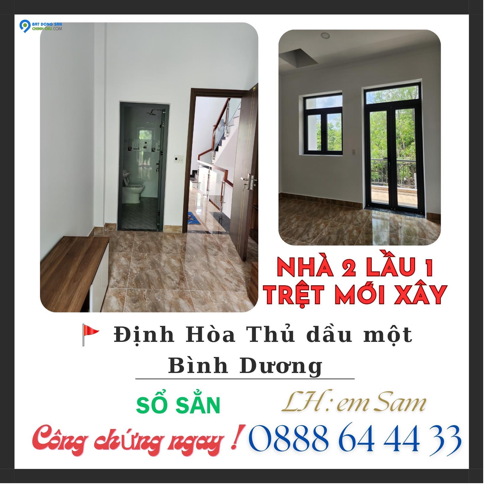 NHÀ MỚI XÂY 2 LẦU 1 TRỆT ĐỊNH HOÀ BÌNH DƯƠNG GẦN BV 1500 GIƯỜNG Khu Đông dân cư