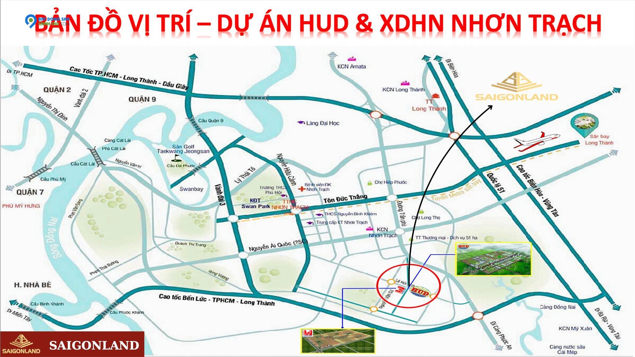 Saigonland Nhơn Trạch - Bán nền nhà vườn dự án Hud Nhơn Trạch Đồng Nai