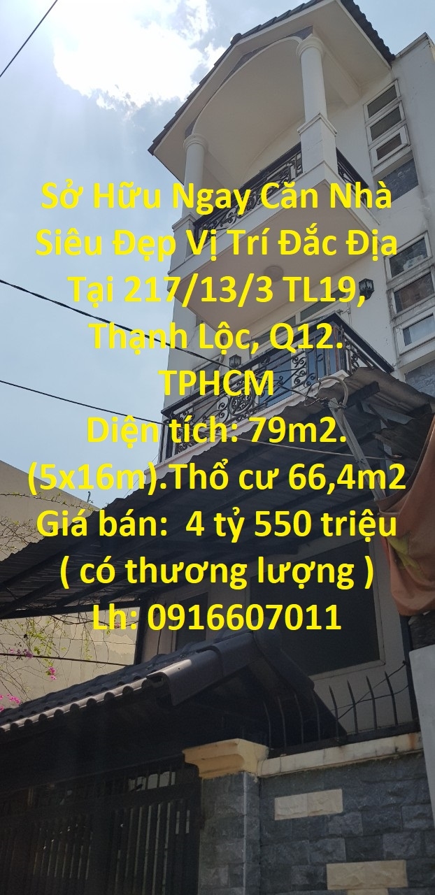 Sở Hữu Ngay Căn Nhà Siêu Đẹp Vị Trí Đắc Địa Tại Thạnh Lộc, q12, TPHCM