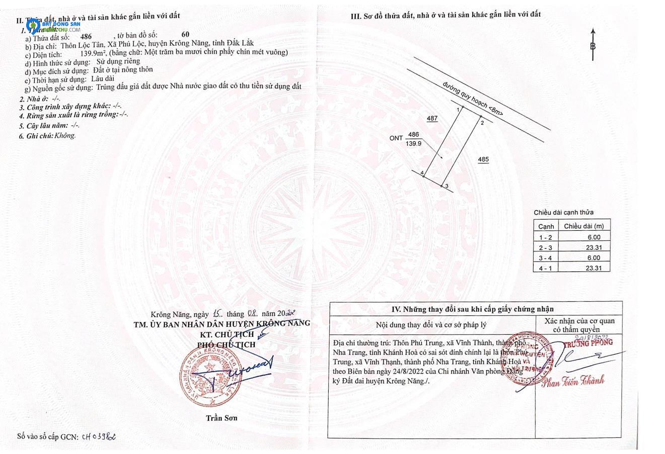 Vị trí đường lớn, ngay UBND, Trường học, Cơ sở y tế Giá đầu tư chỉ: 899 triệu/nền.