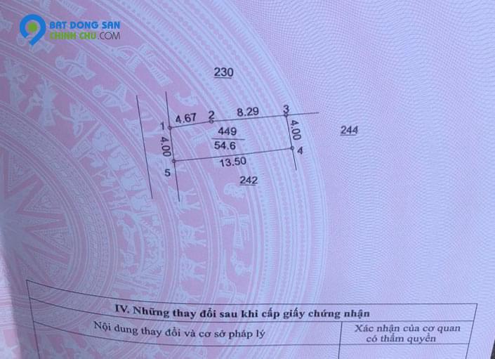 chính chủ bán lô đất cạnh số nhà 45. Diện tích: 54,6m2 tại ngõ 1137 Quang Trung. Tổ 3 Do Lộ Yên Nghĩa