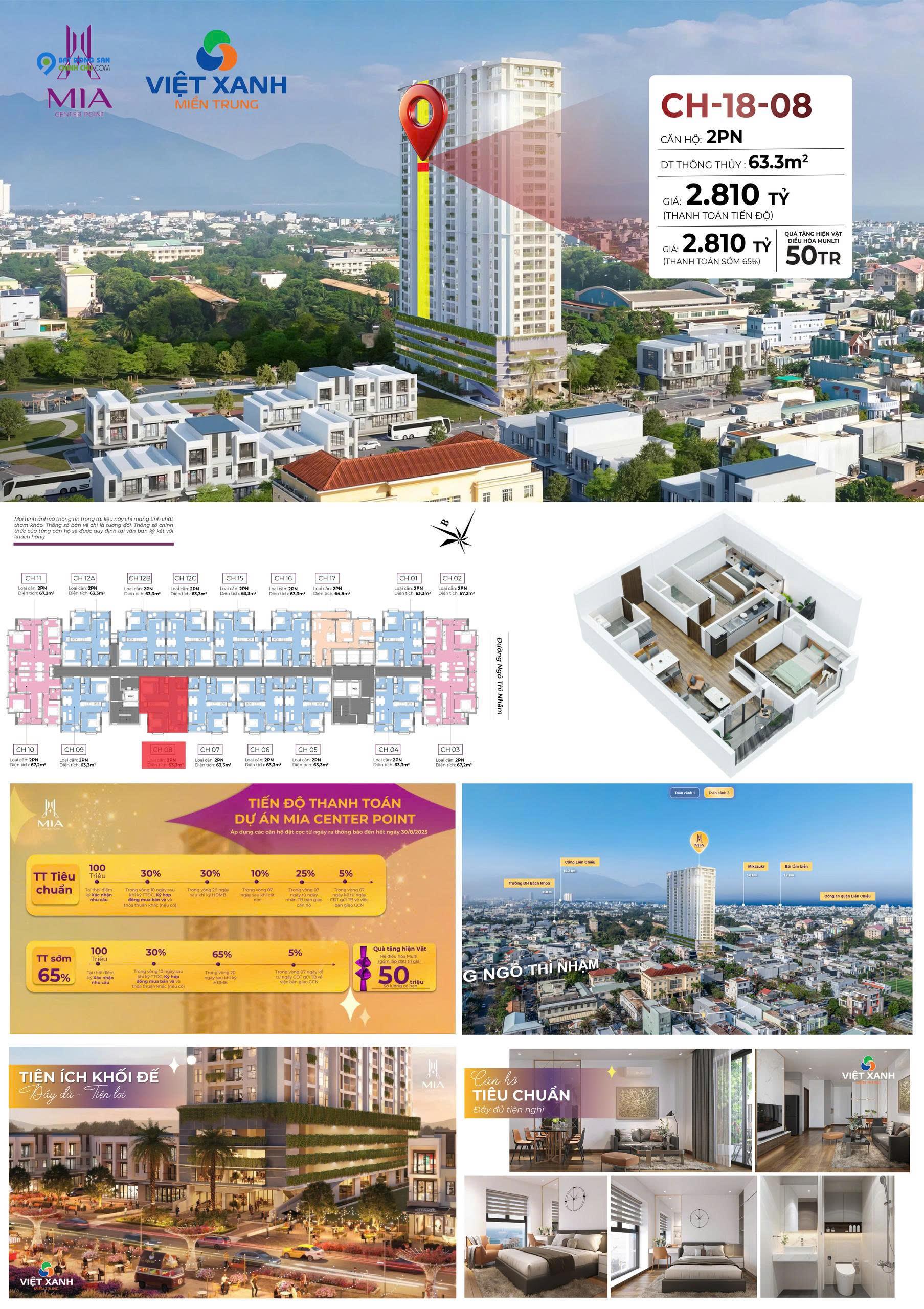 🏙 CHỈ 2,5 TỶ – SỞ HỮU NGAY CĂN HỘ 2PN CAO CẤP TẠI TRUNG TÂM LIÊN CHIỀU 🏙