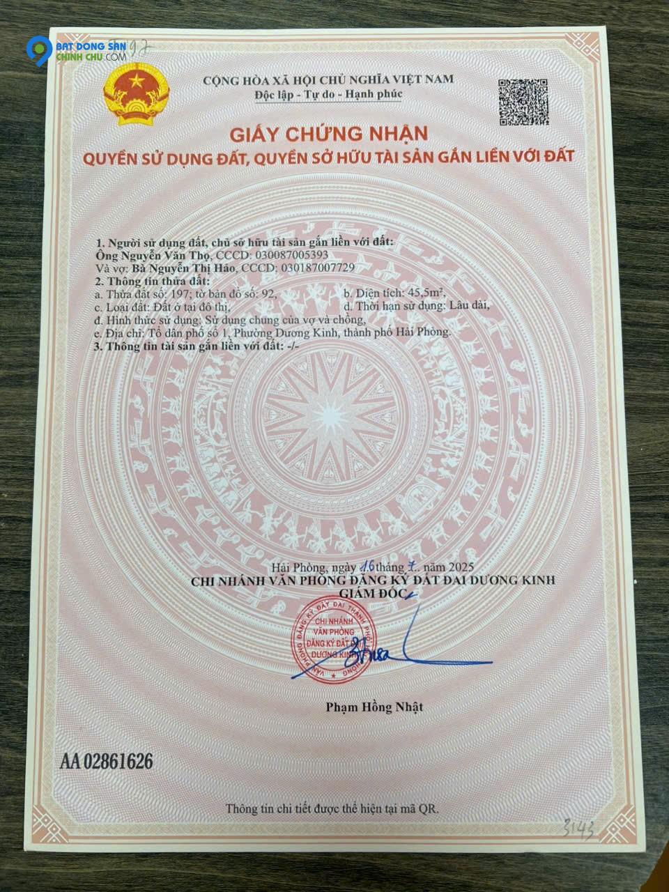 💥 ĐẤT NỀN NGÕ 196 HẢI PHONG – SÁT VIN DƯƠNG KINH – CHỈ 1,1X TỶ